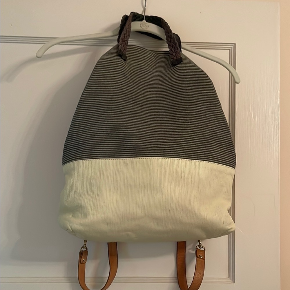 Two-Tone Striped Backpack